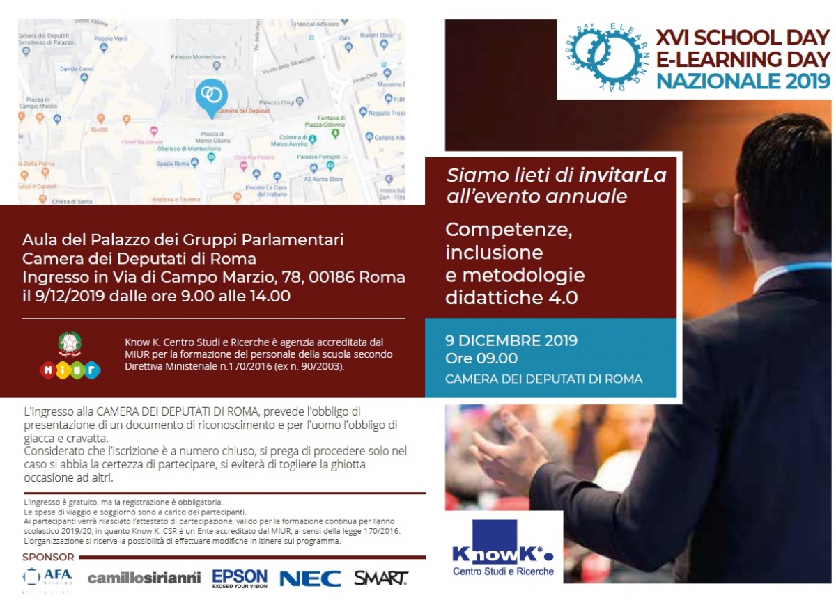 XVI SCHOOL & E-LEARNING DAY NAZIONALE 2019